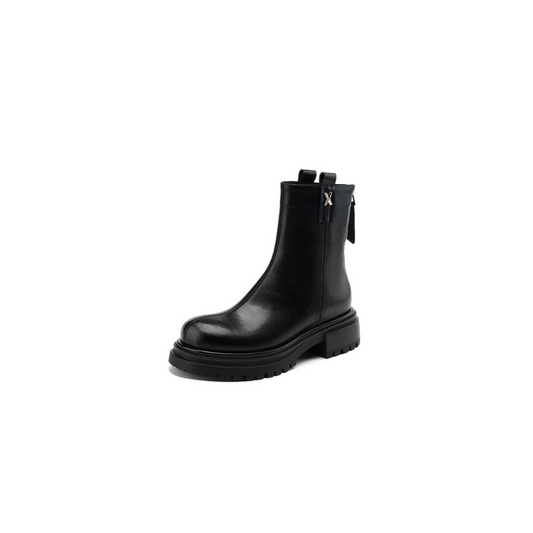 Structured Zip Ankle Boots