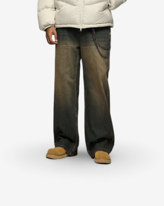 Men's Clothing Street Three-dimensional Cutting Worn Jeans