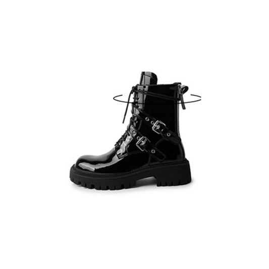 Gloss-Finish Cowhide Utility Combat Boots