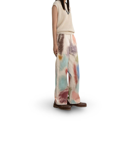 Ladies Fashion Straight Loose Hand Painted Painted Trousers