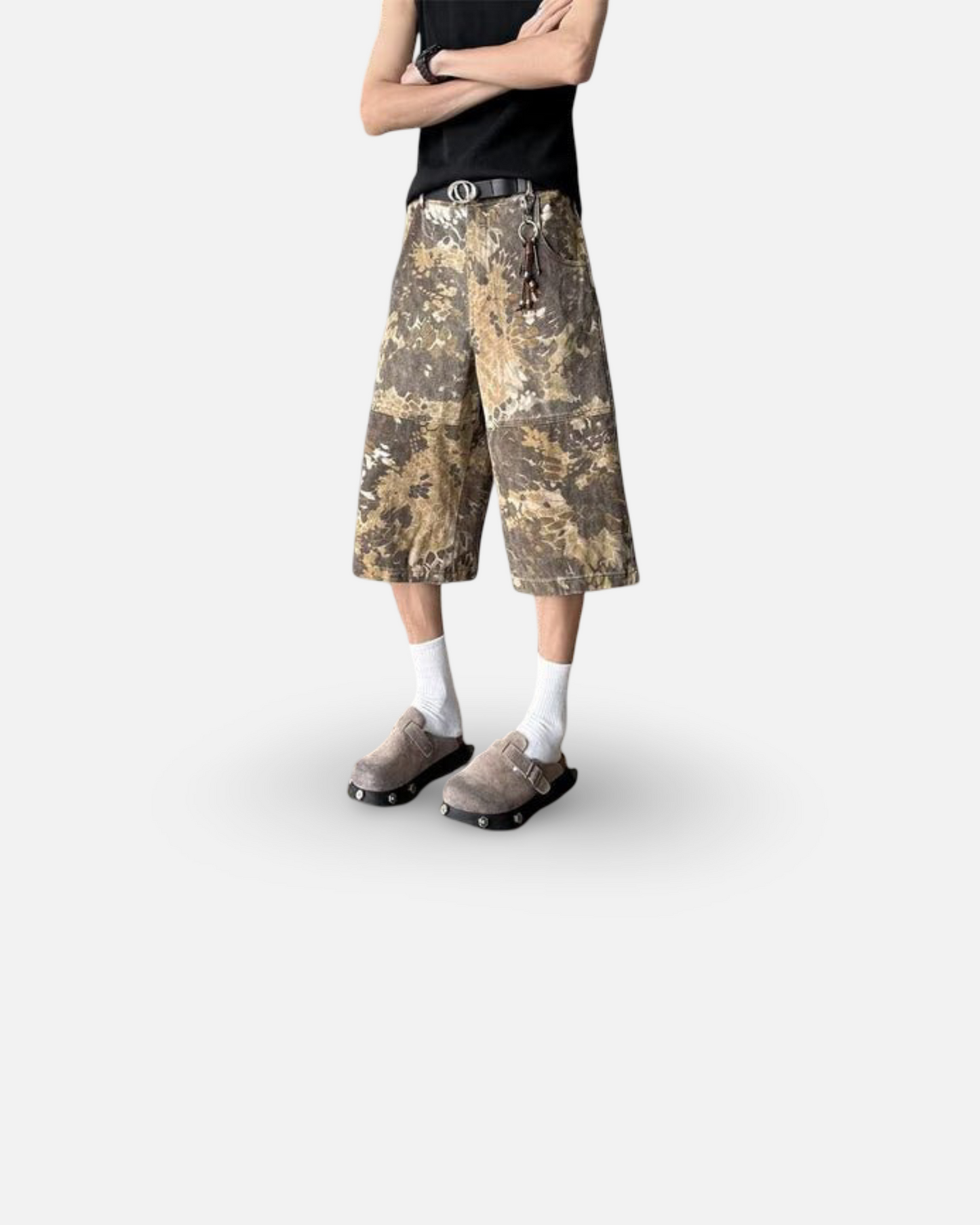 Snake Pattern Tooling Camouflage Jeans