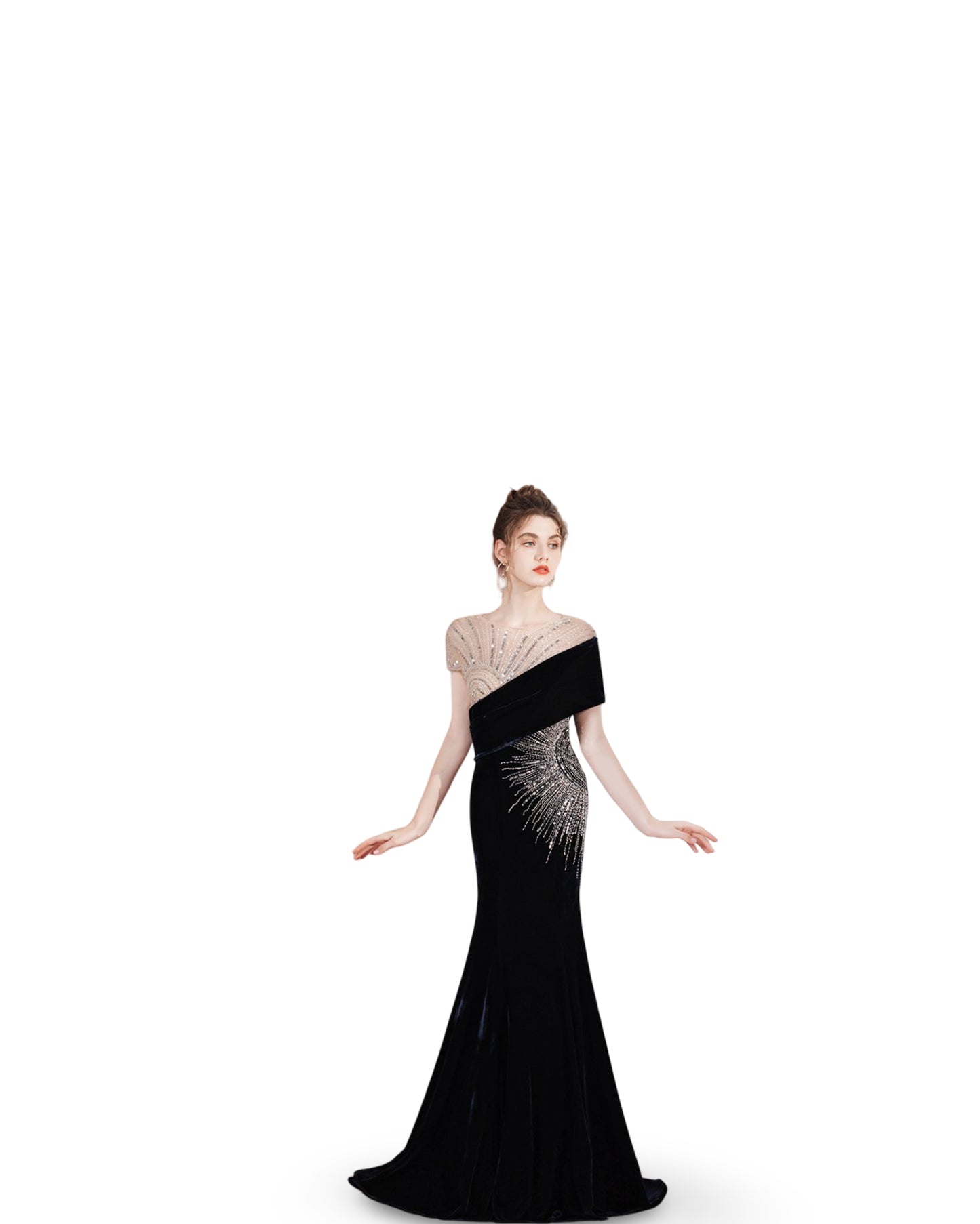 High-end Evening Dress Noble Lady Fishtail Trailing
