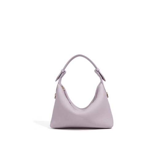 Soft-Structured Hobo Bag in First-Layer Cowhide Leather