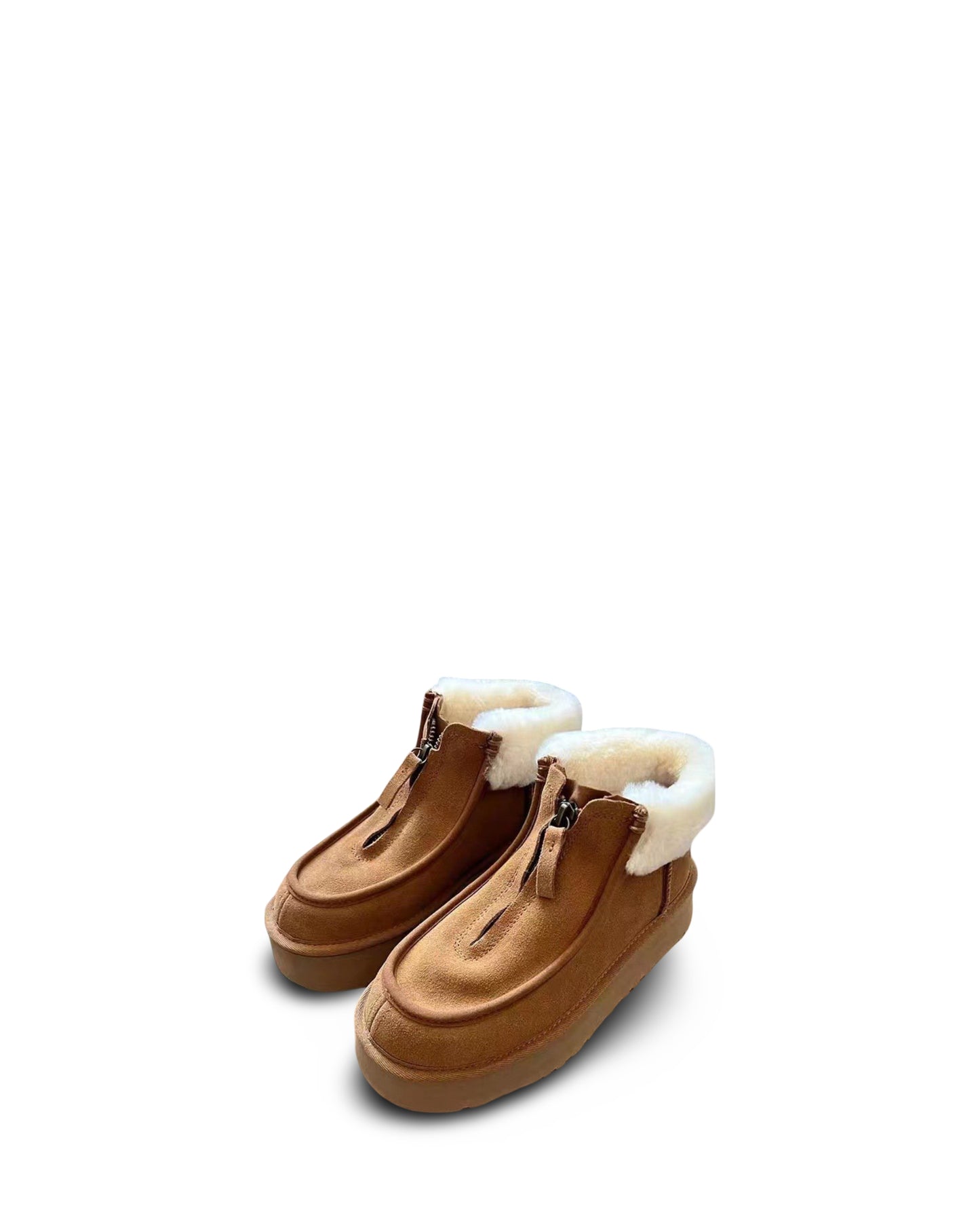 Women's Fashion Front Zipper Wool Boots