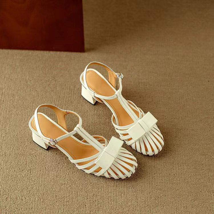 Structured White Fisherman Sandal – Cowhide Leather