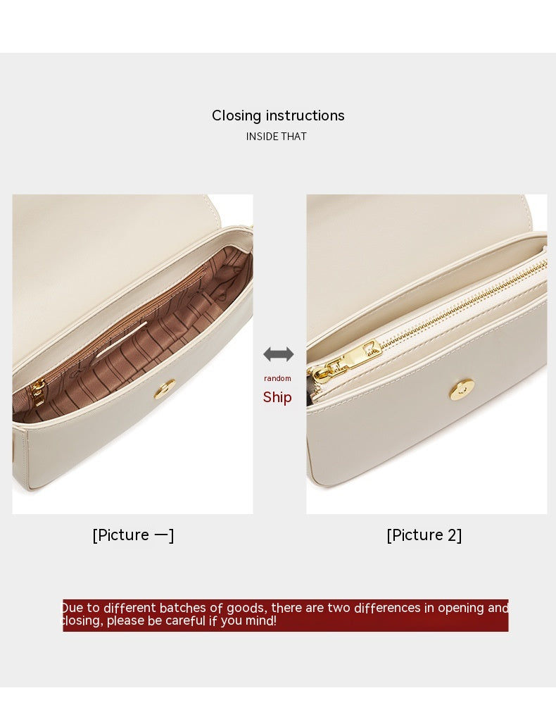 Structured Flap Shoulder Bag in Two-Layer Cowhide