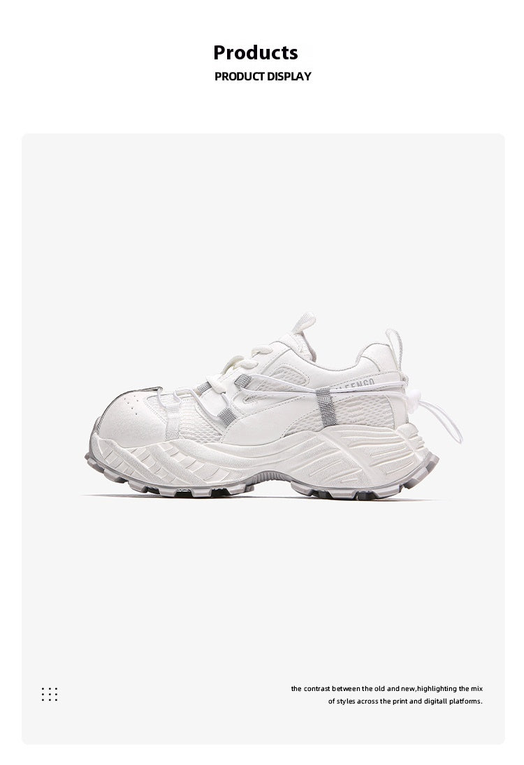 Technical Trail Sneaker – Dual-Layer Cowhide & Mesh Construction