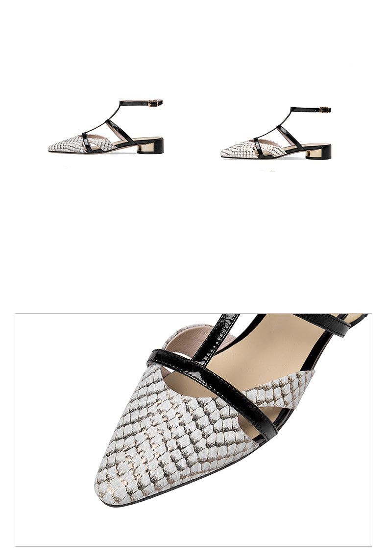 First Layer Cowhide T-Strap Low Heel — Precision Control Edition