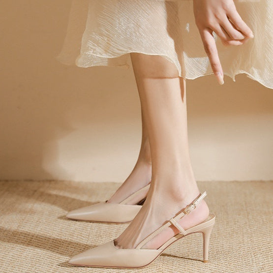 One Line Buckle Toe High-heeled Sandals For Women