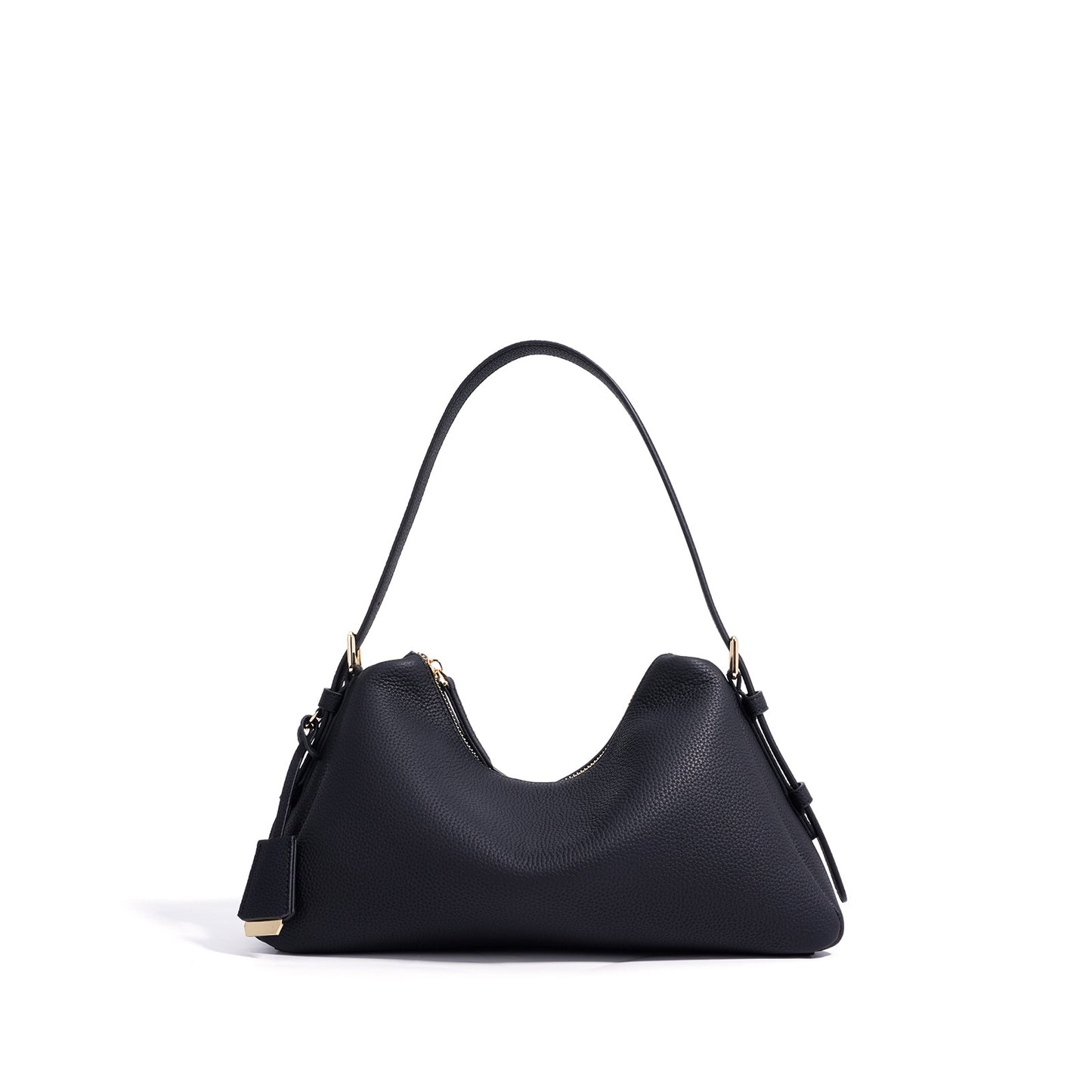 First-LayerCowhide Structured Shoulder Bag