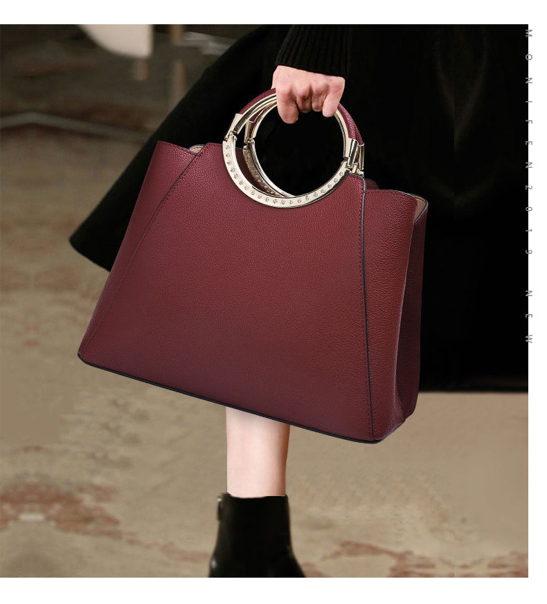 Ring-Handle Structured Carry Bag