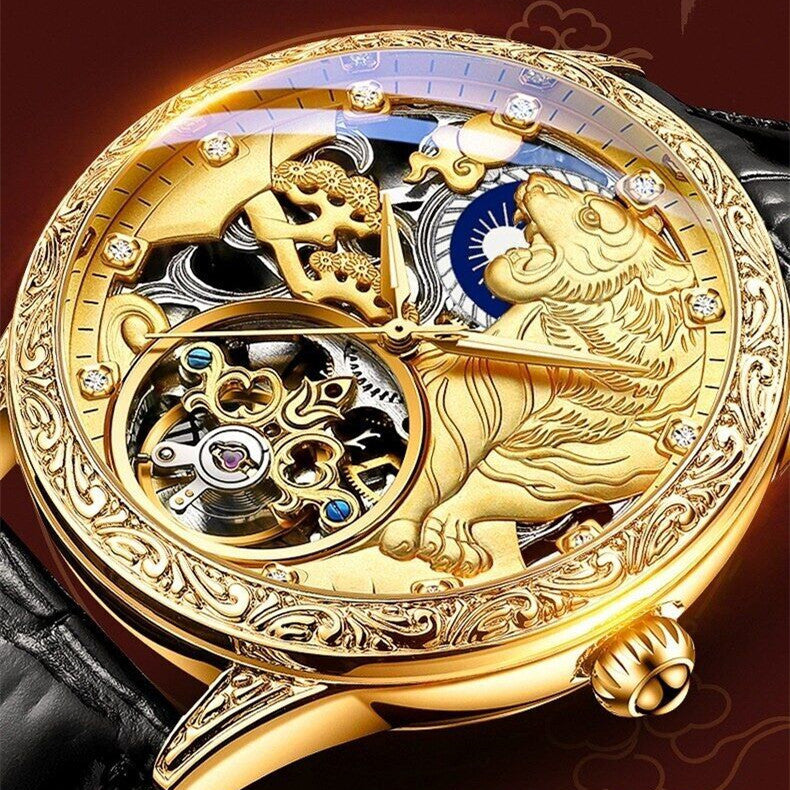Men's and women's Fully Automatic Mechanical Watch Stereo Relief Waterproof