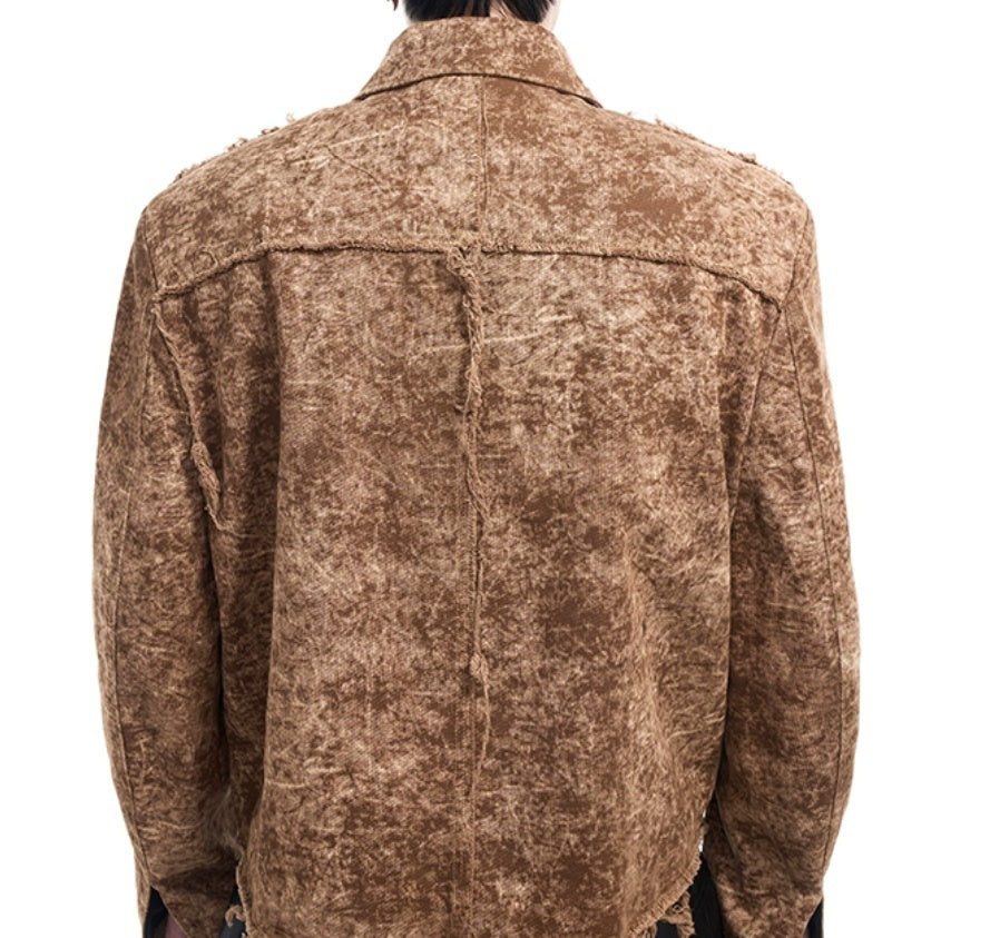 Desert Waste Soil Wind Rough Edge Damage Denim Coat
