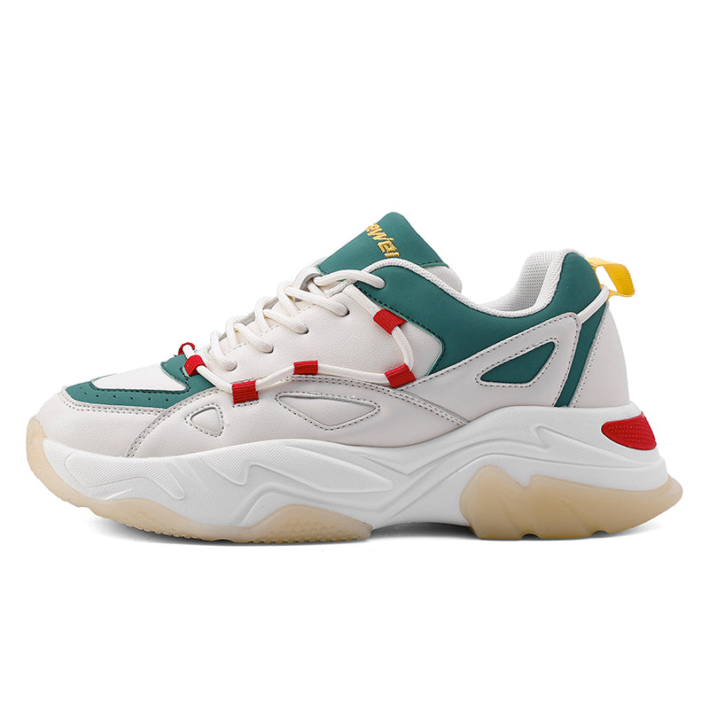 Layered Daily Sneaker – Leather & Suede with Sculpted Sole