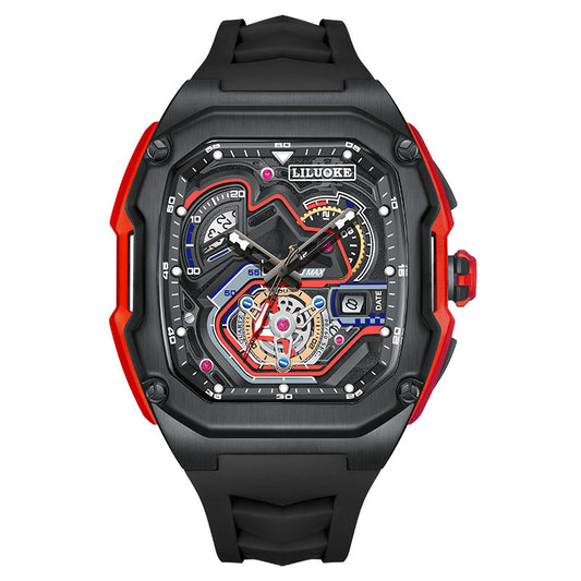Three-Dimensional Hollow Waterproof Luminous Sports Multifunction Quartz Watch