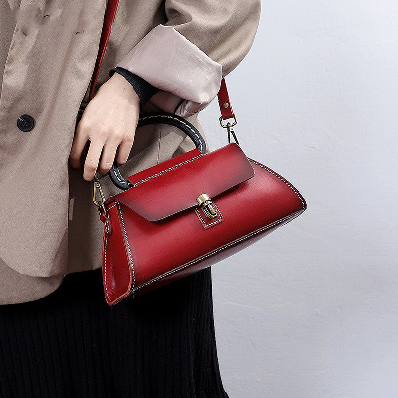 Crocodile Leather Mini Structured Handle Bag