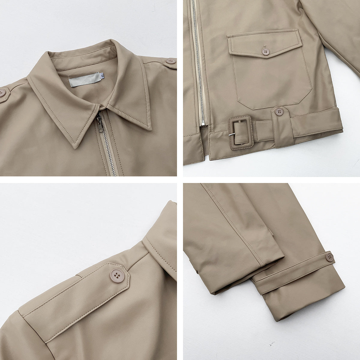 Trendy Short Leather Jacket Mens Handsome Loose Lapel Top