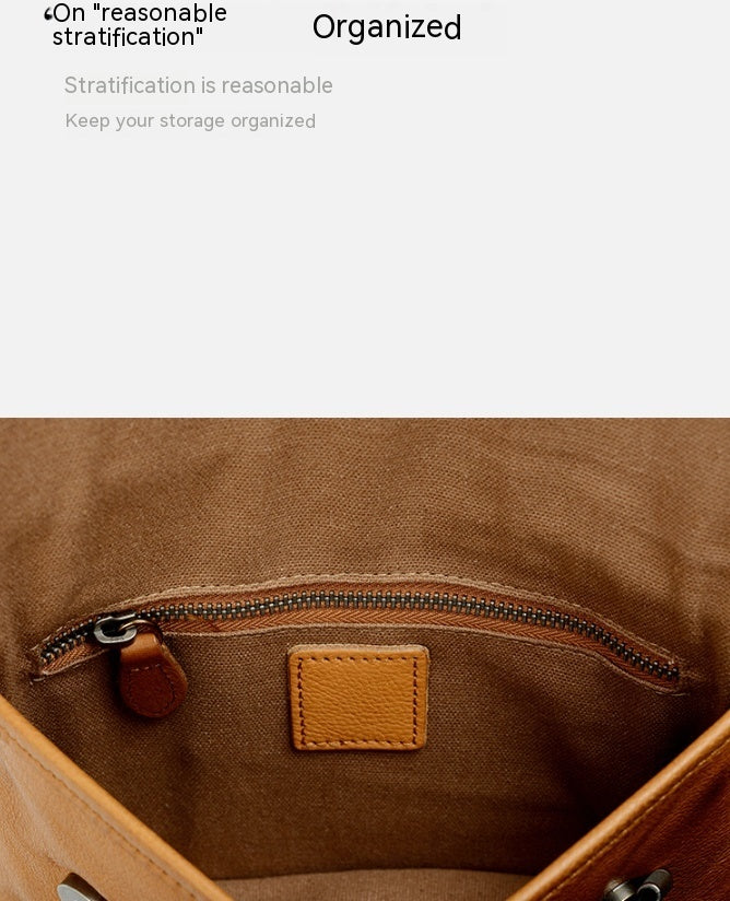 Retro Handmade First Layer Cowhide Crossbody Bag