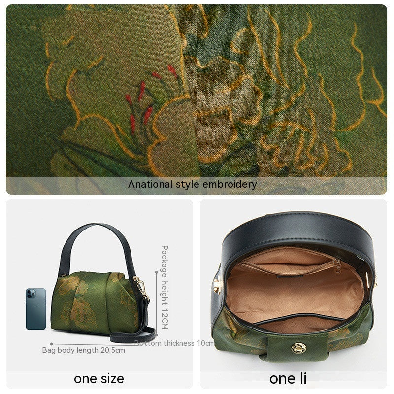 Mulberry Silk & Leather Structured Mini Bag