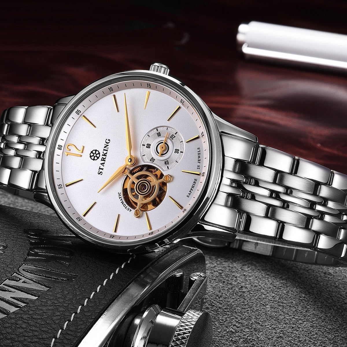 Automatic Mechanical Business Hollow Small Three-needle Waterproof Watch