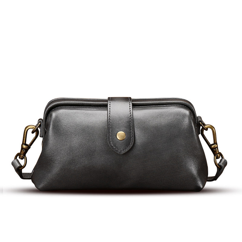 Handmade First-Layer Cowhide Compact Crossbody