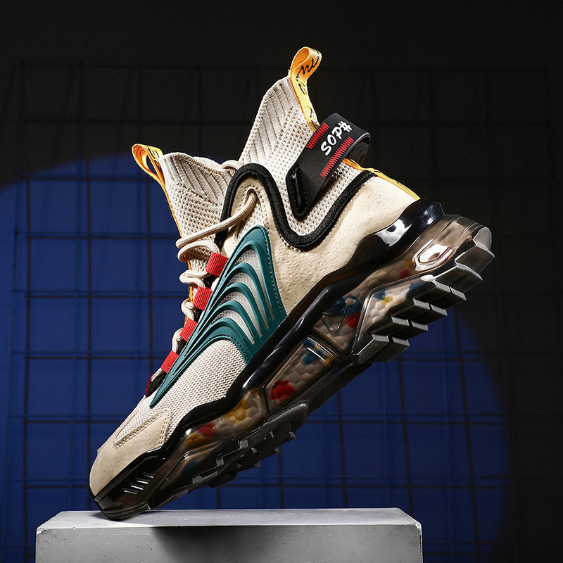 Men's and women's Shoes High Top Shoes Thick Soled Breathable Casual Shoes