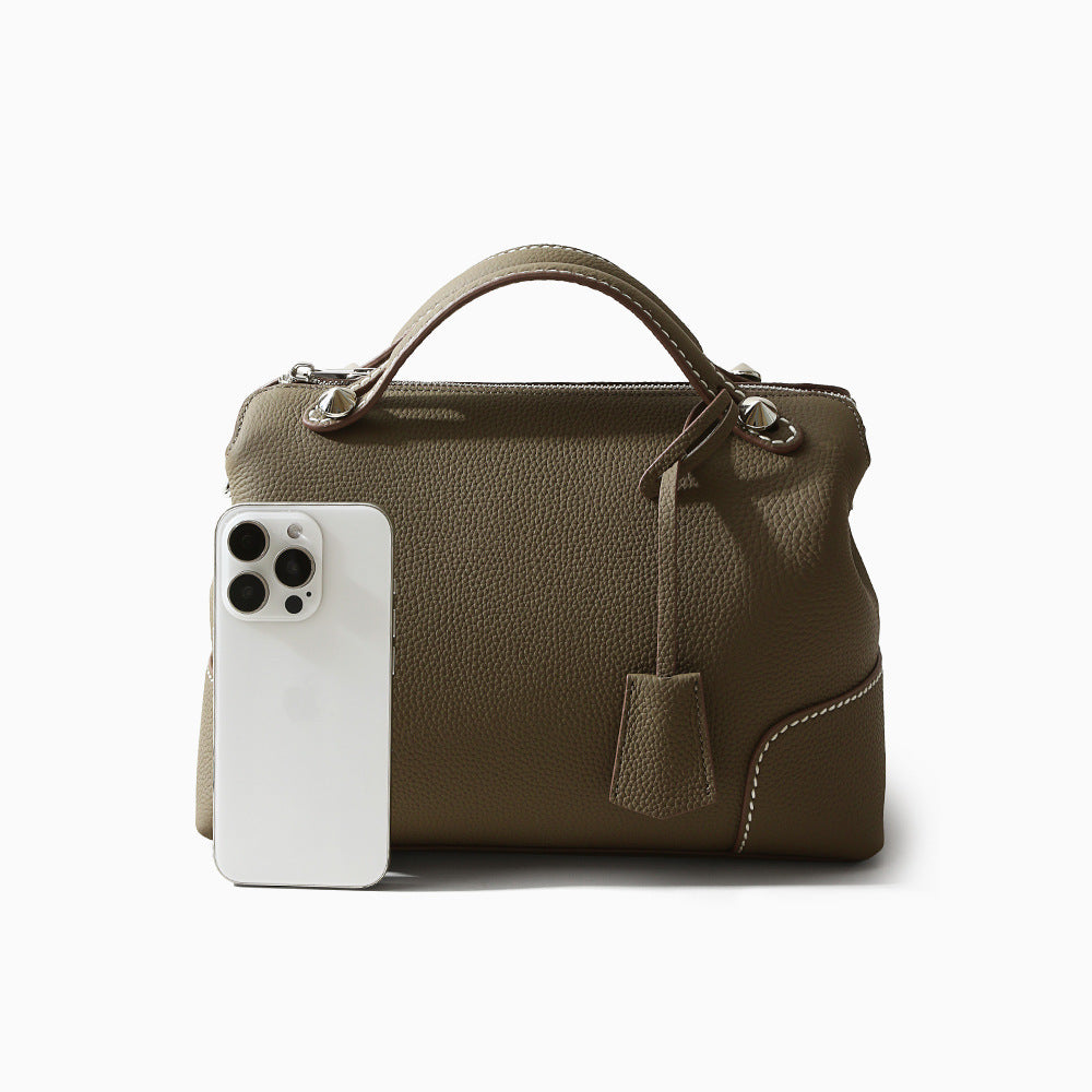 Soft-Structured Cowhide Shoulder Bag