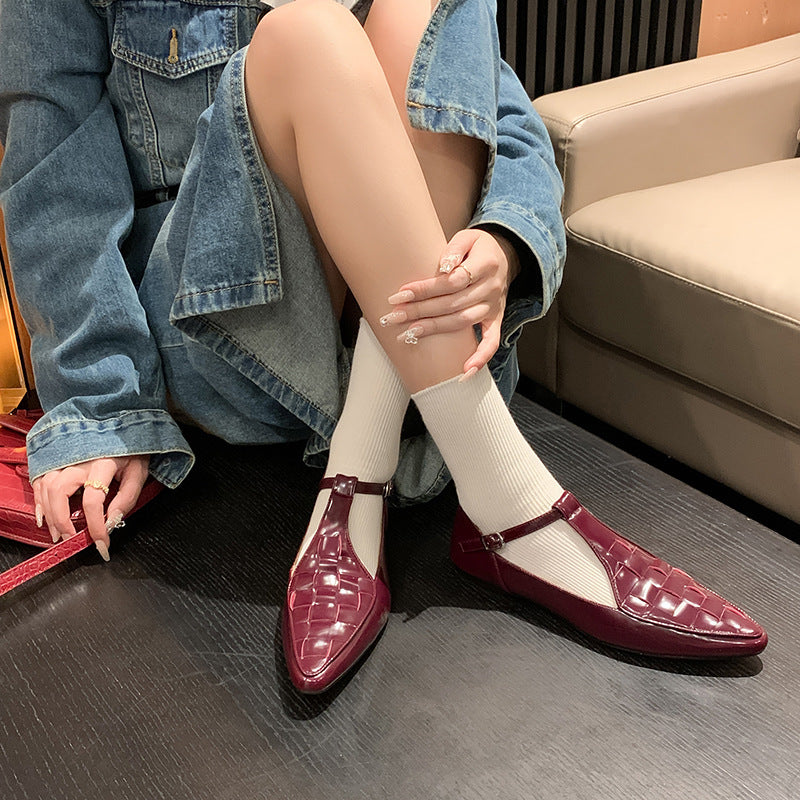 Burgundy Hand-Finished T-Strap Loafer