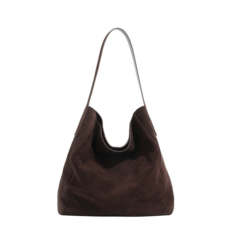 Soft-Form Shoulder Bag in Matte Cowhide —