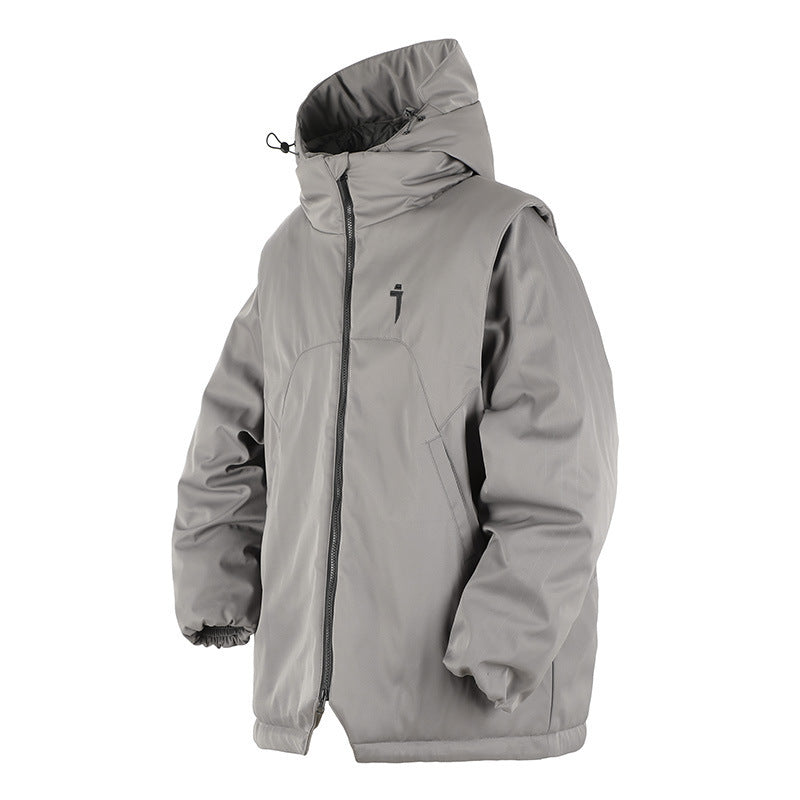 Functional Removable Sleeves Vest Cotton-padded Coat For Men