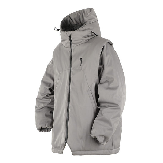 Functional Removable Sleeves Vest Cotton-padded Coat For Men