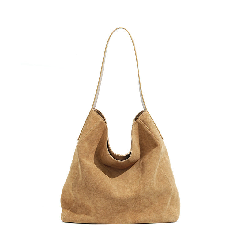 Soft-Form Shoulder Bag in Matte Cowhide —
