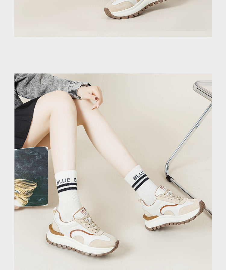 Retro Utility Sneaker – Leather & Suede with Lug Sole