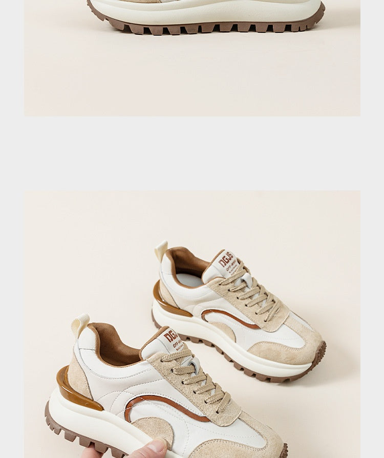 Retro Utility Sneaker – Leather & Suede with Lug Sole