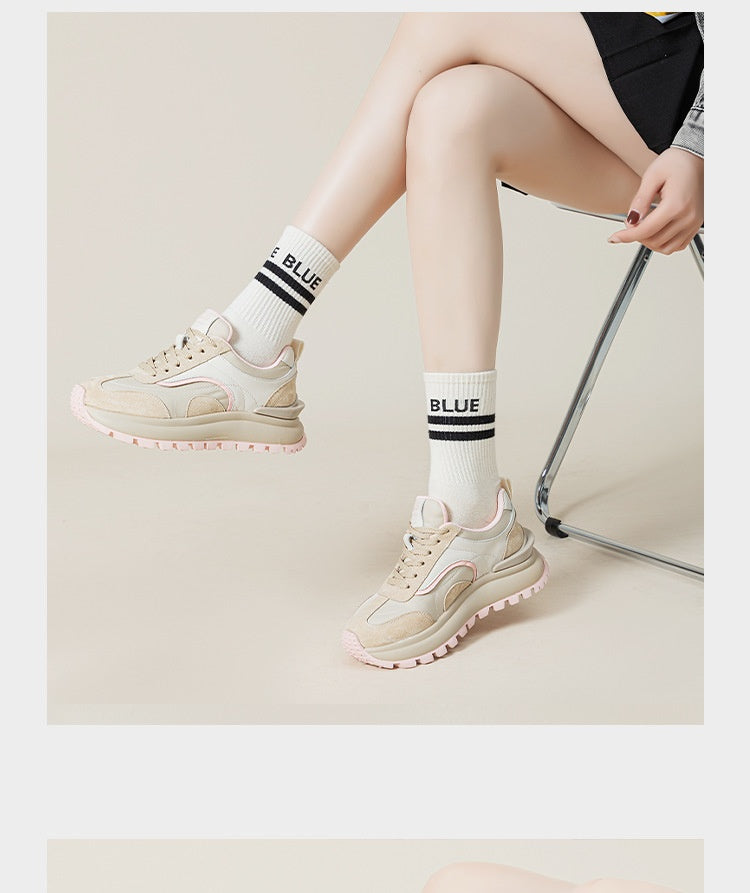 Retro Utility Sneaker – Leather & Suede with Lug Sole