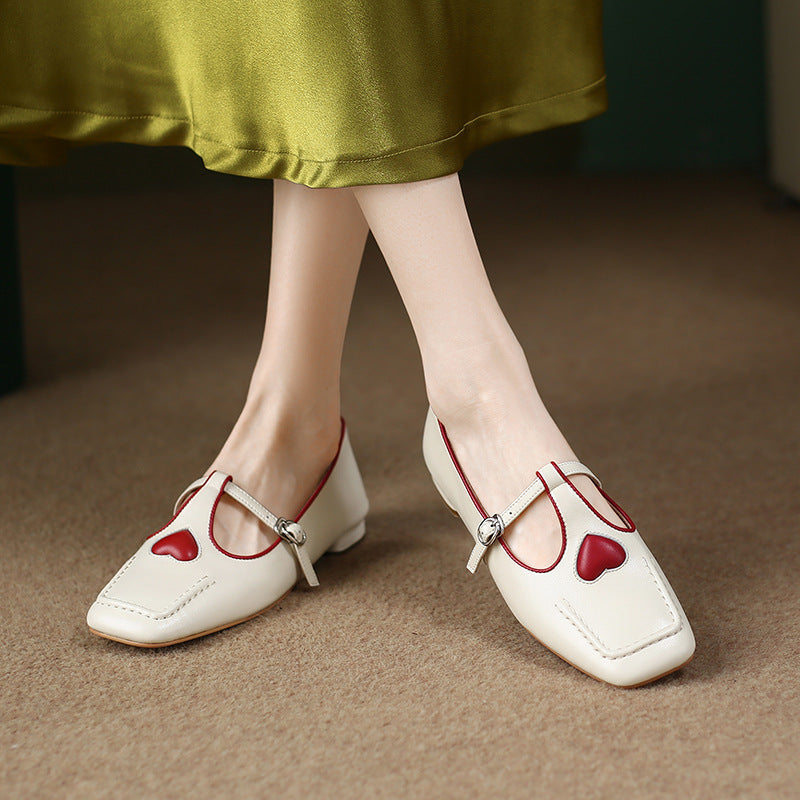 Structured Mary Jane Flat – Cowhide Leather