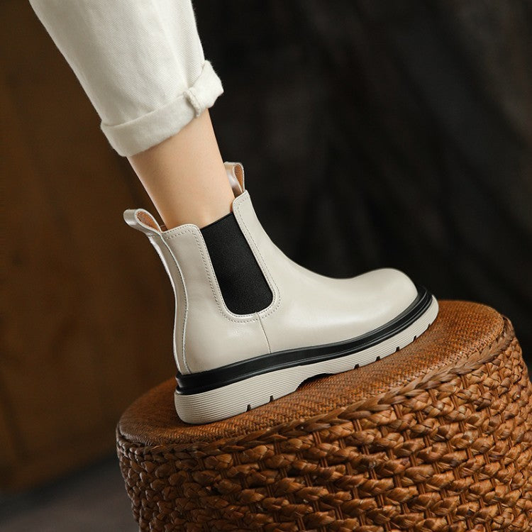 New Thick-soled Martin Boots Elastic Band Low Tube