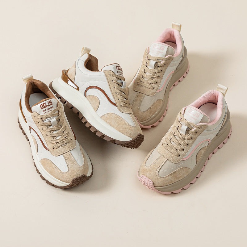 Retro Utility Sneaker – Leather & Suede with Lug Sole