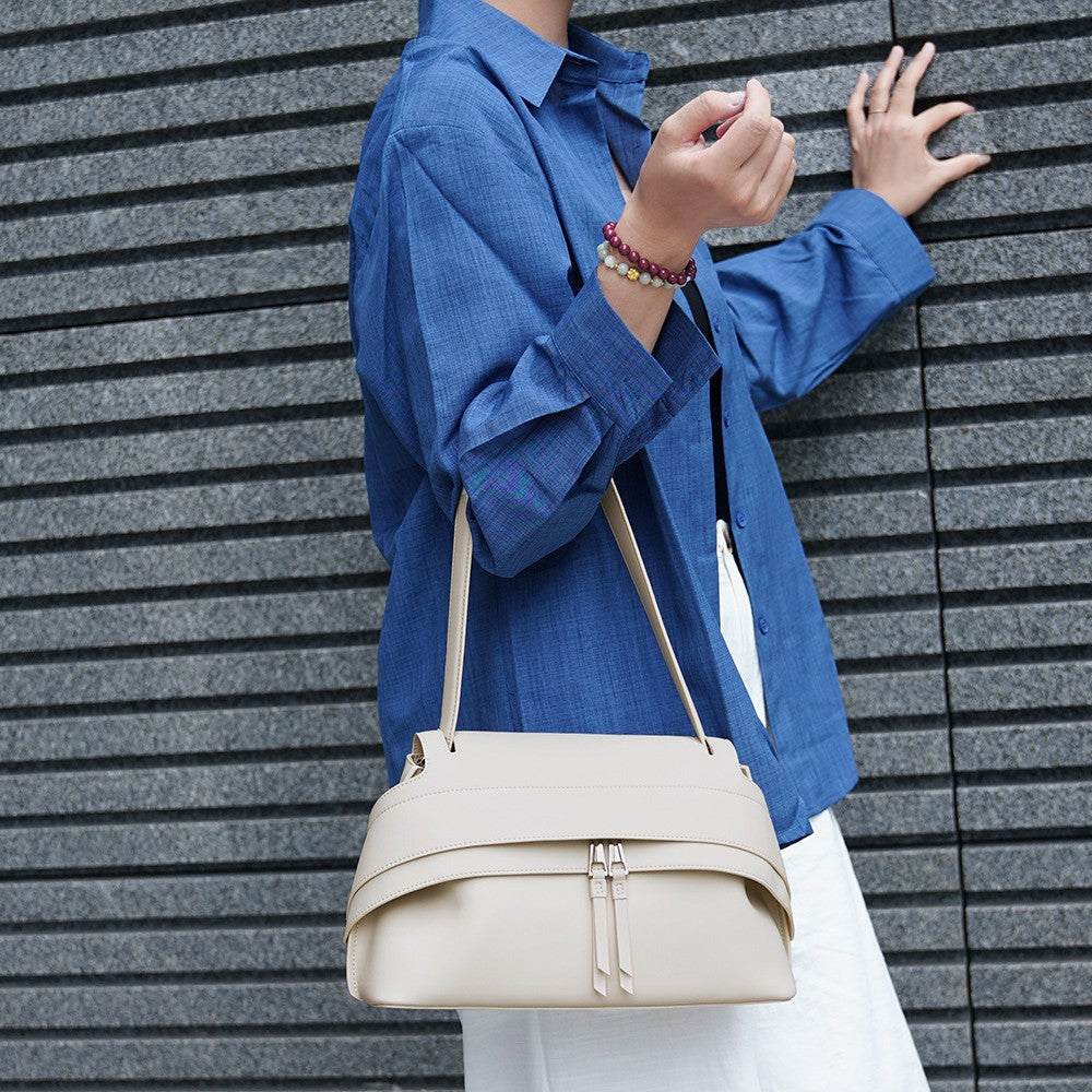 Structured Zip-Front with Layered Leather Build