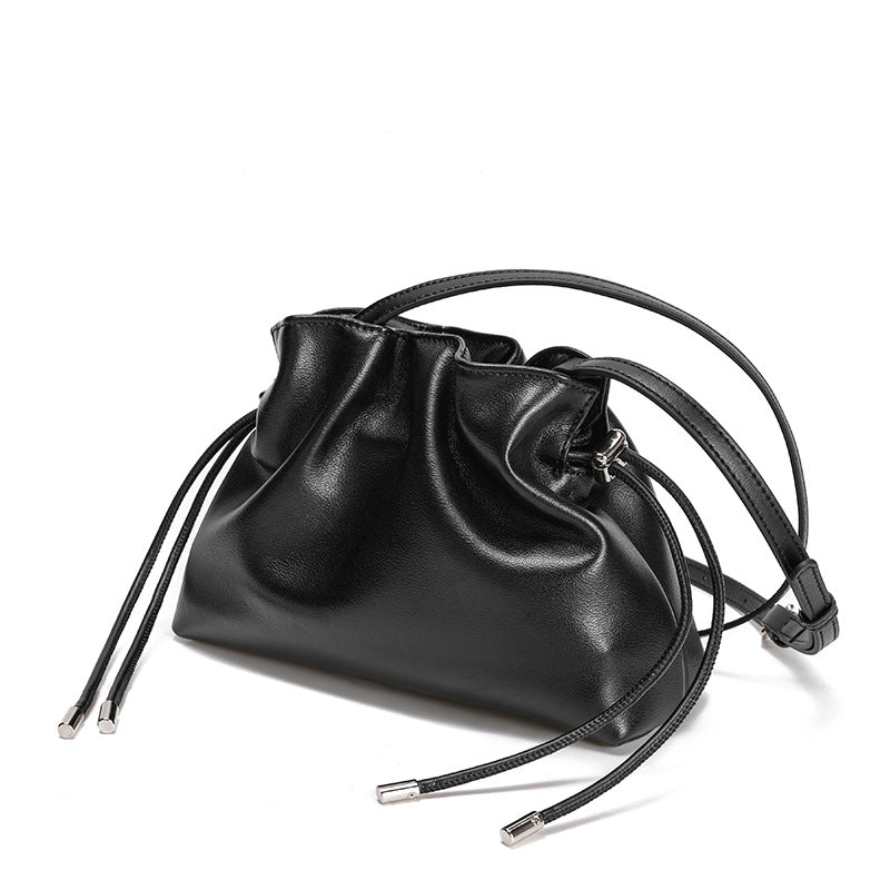 Soft-Form Cowhide Drawstring Crossbody