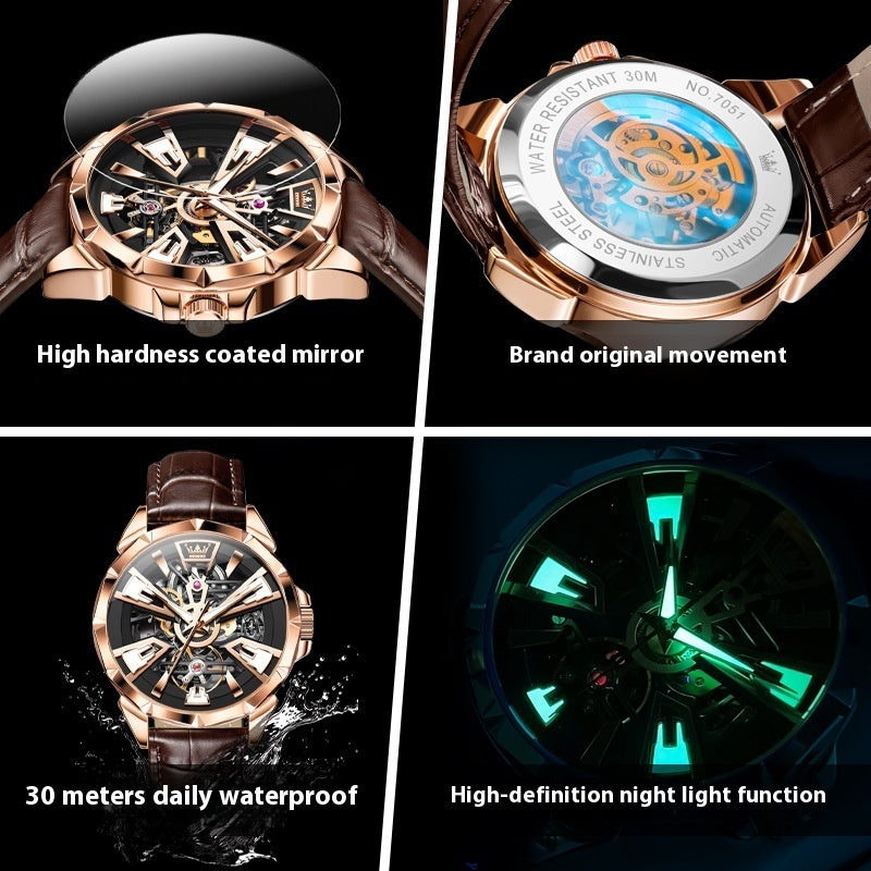 Watch Men's Automatic Mechanical Watch Hollow Waterproof