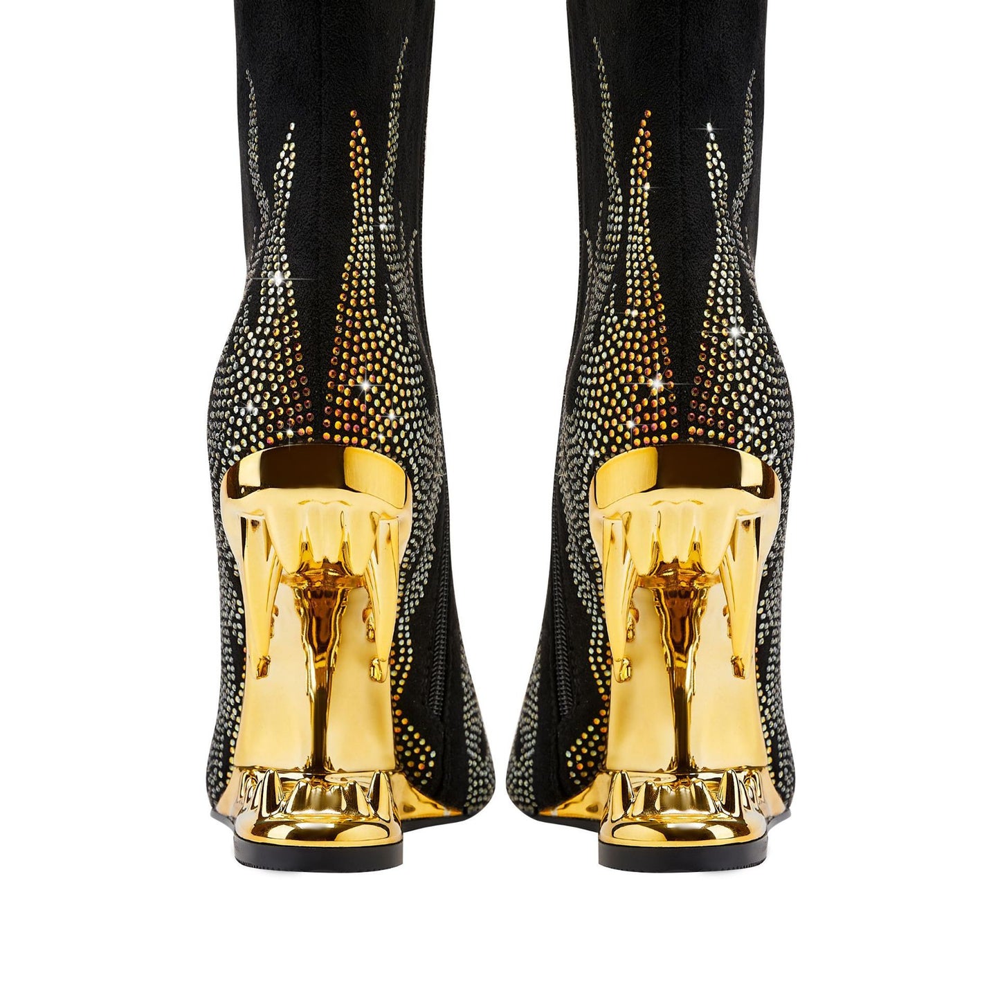 Teeth Profiled Heel Women's High Heel Boots