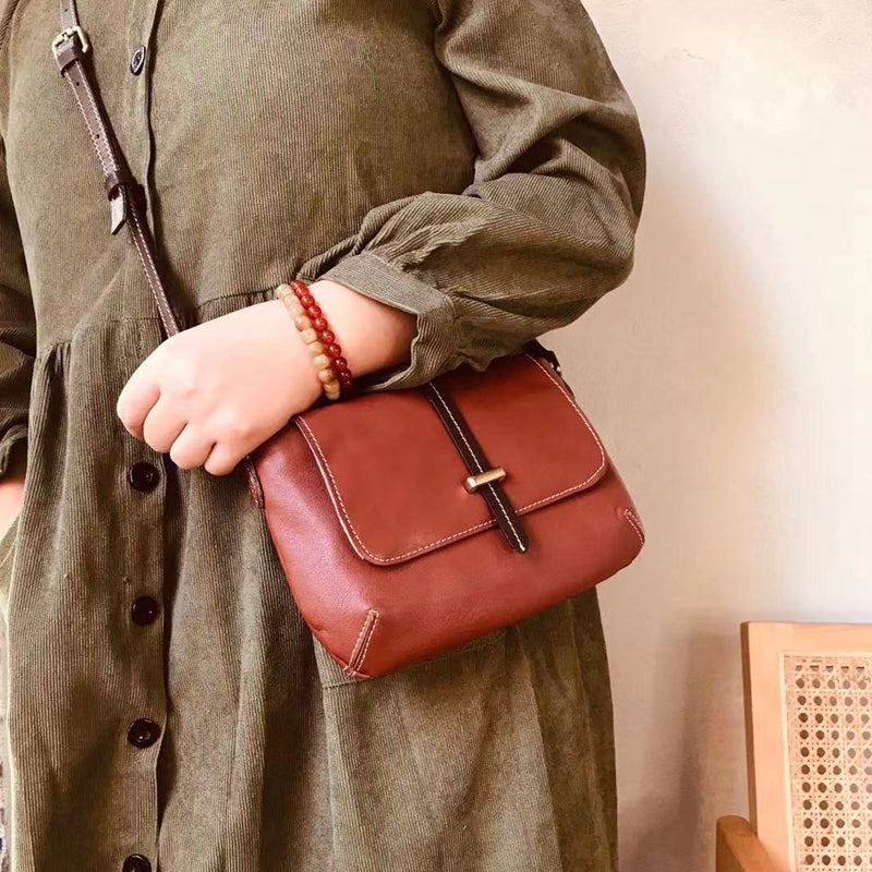 Cowhide Structured Crossbody Bag