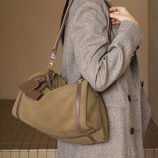 Soft Cowhide Structured Shoulder Bag