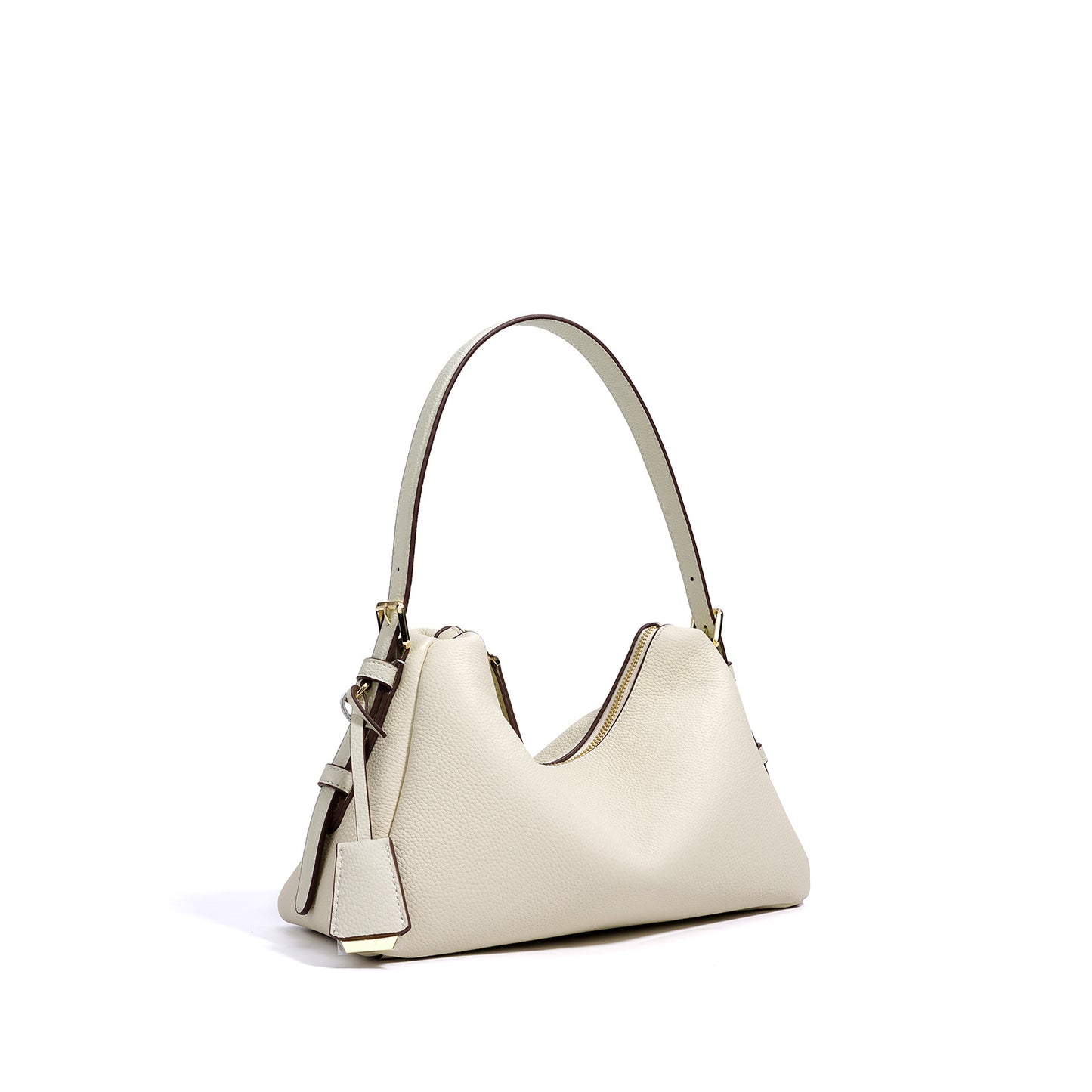 First-LayerCowhide Structured Shoulder Bag