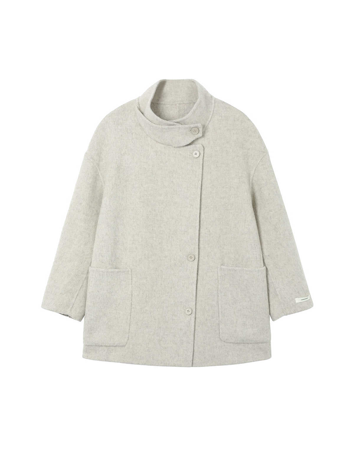 Stand Collar Loose Woolen Female Reversible Cashmere Coat