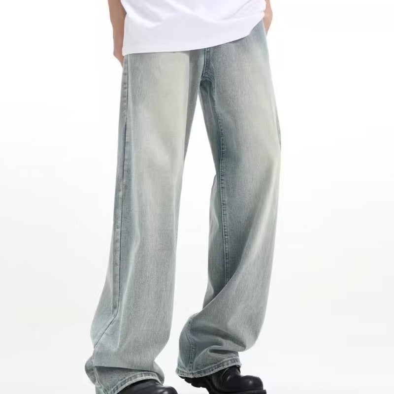 Retro Trousers Loose Casual Blue