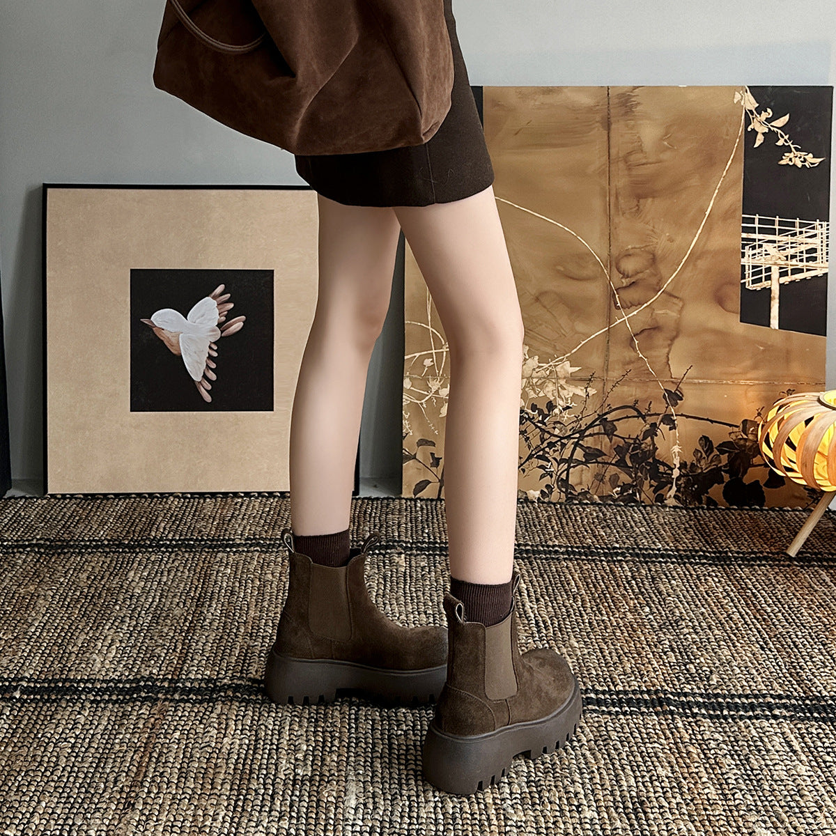 Pigskin Platform Chelsea Boot