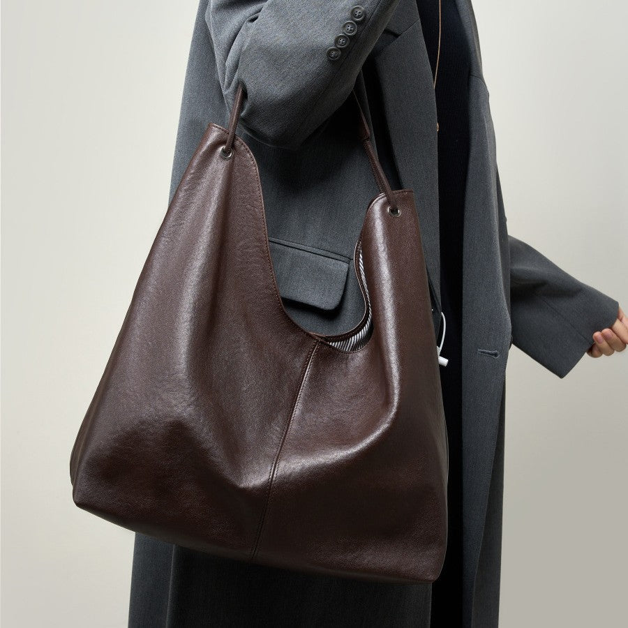 Full Cowhide Lined Hobo Bag — Natural Drape Structure