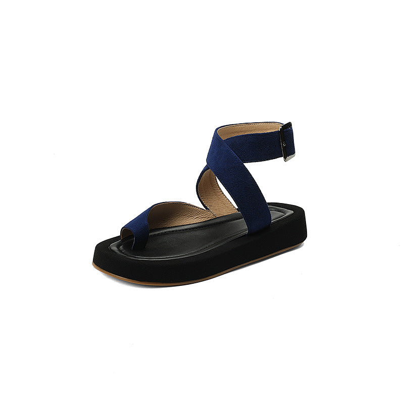 Minimal Flat Sandal – Full-Grain Cowhide